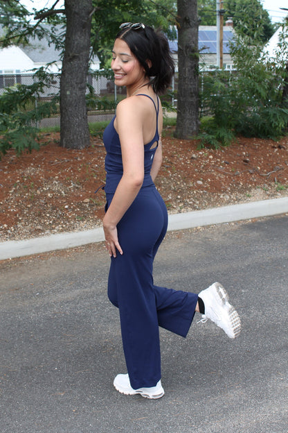 athletic,yoga,pants,straightleg,gym,leggings,set,navyblue